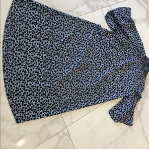 Blue and black floral midi dress